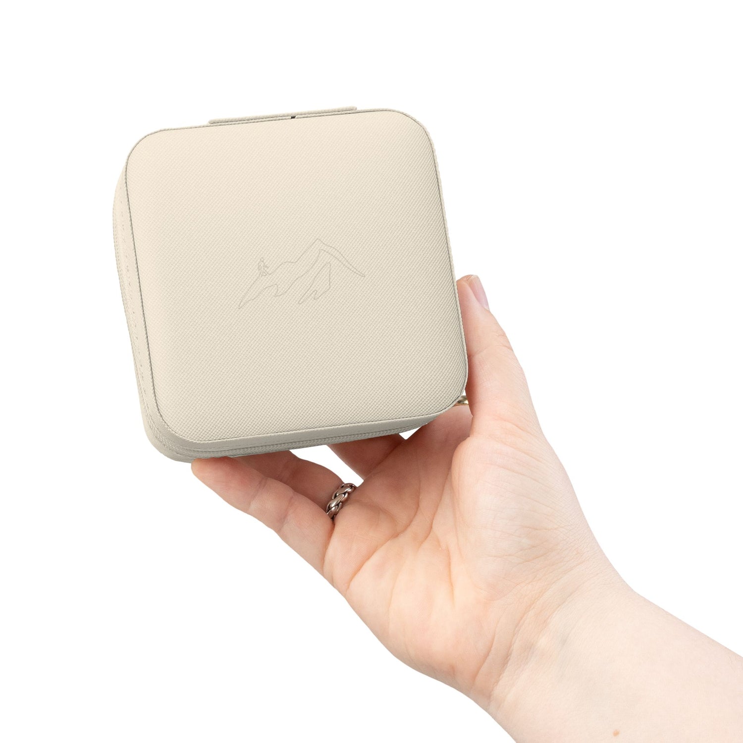 Compact Pink Jewelry Travel Case – Portable Ring & Earring Organizer