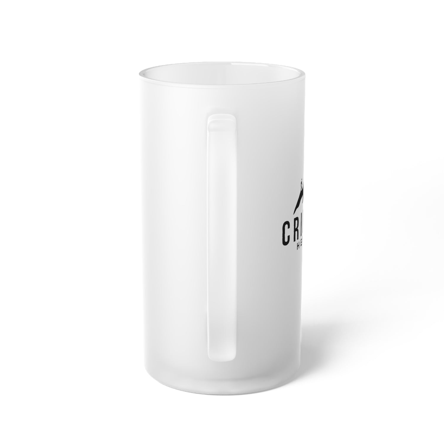 Frosted Glass Beer Mug — Mountain Logo Pint Mug for Craft Beer Lovers