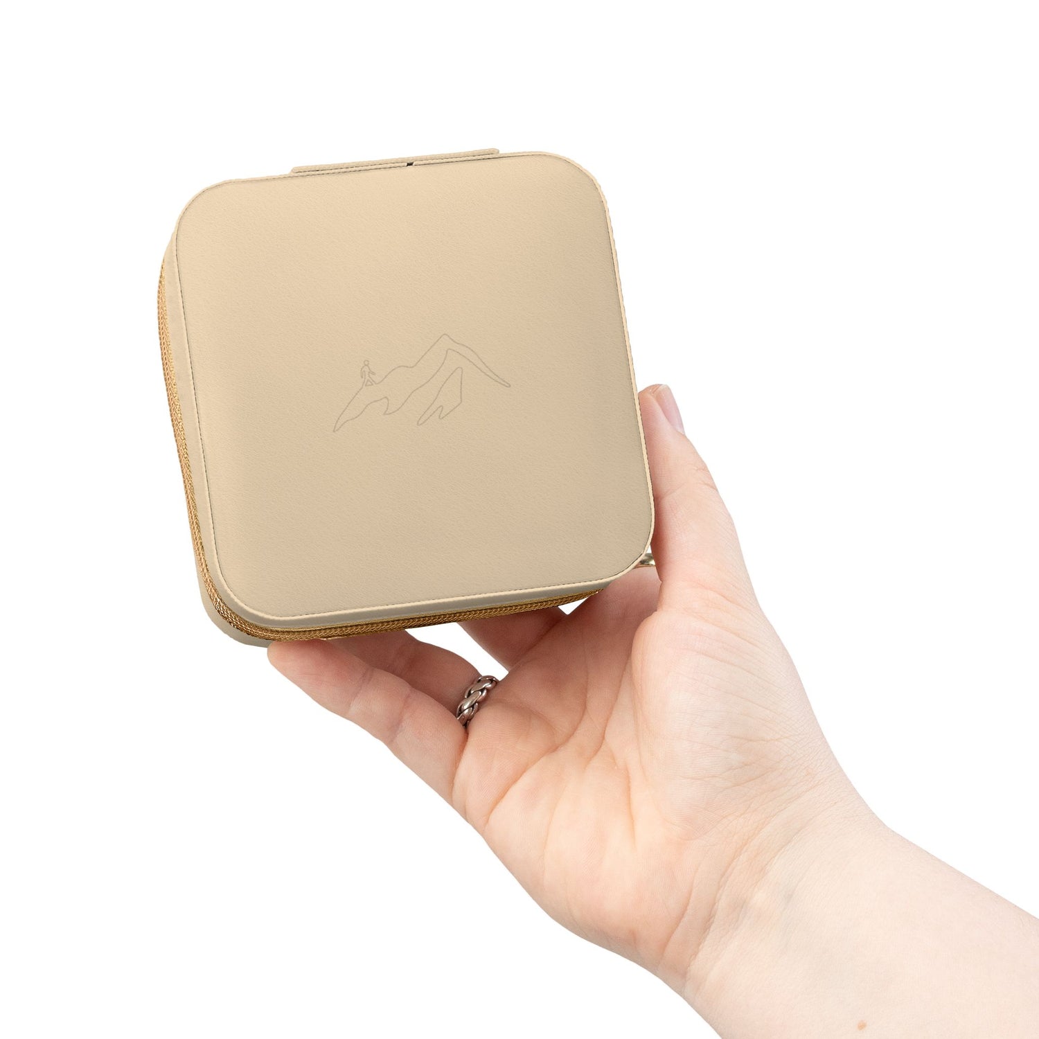 Compact Pink Jewelry Travel Case – Portable Ring & Earring Organizer